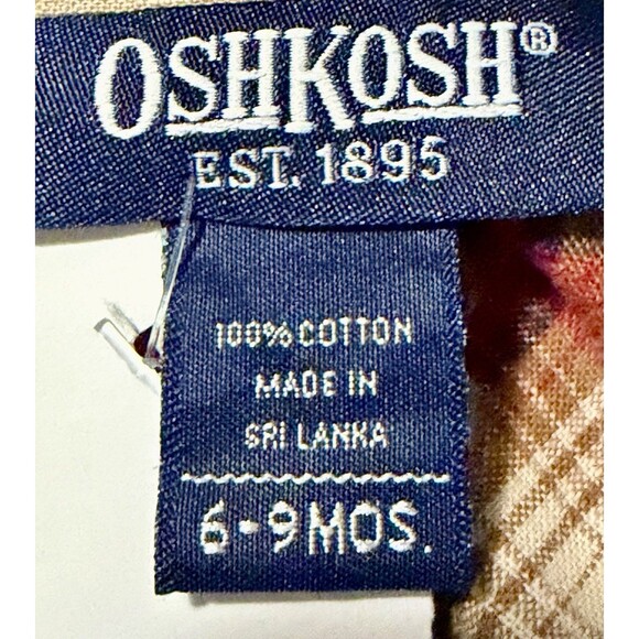 Oshkosh Plaid Flannel Button Up With Pearl Snaps Size 6/9 Months - Picture 3 of 3